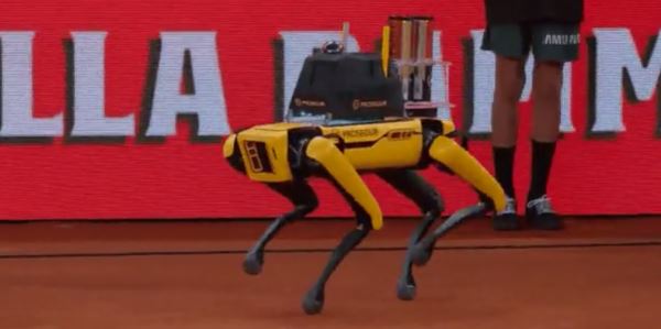 На турнире в Мадриде новые мячи на корт выносит робот 